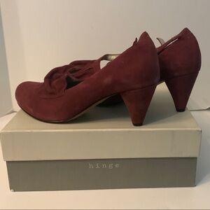 Hinge Red Heels Suede Sophistication